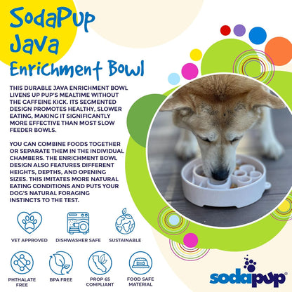 SodaPup Honeycomb Enrichment Bowl – Durable Slow Feeder Bowl Made in USA from Non-Toxic, Pet-Safe, Food Safe Material for Mental Stimulation, Slowing Down Eating, Healthy Digestion, & More