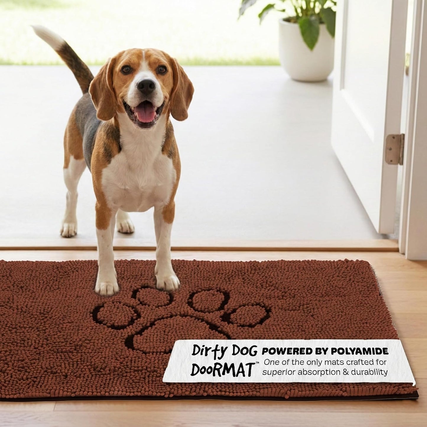 Dog Gone Smart Dirty Dog Doormat - Fast Drying Rug with Super Gripper Backing for Clean Floors - Super Absorbent and Machine Washable Mat for Muddy Paws - Grey