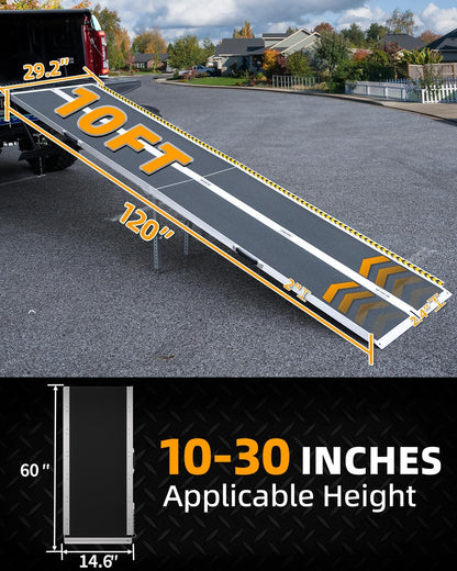 VNN Portable Wheelchair Ramp 4FT, Non-Slip Aluminum Ramps for Wheelchairs for Home, Handicap Wheelchair Ramps for Home Steps, Aluminum Loading Dock Plates, Doorways, Black