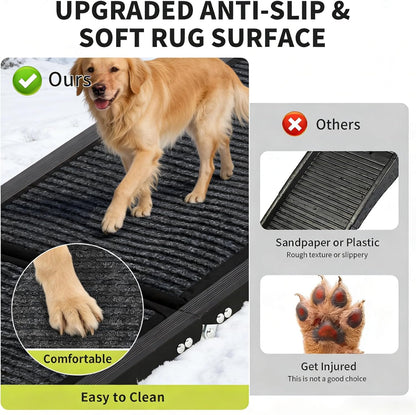 Garvee 20" Extra Wide Folding Dog Ramp for Car, 71" Long Heavy Duty Non-Slip Portable Pet Ramp, Large Dogs Up to 250 lbs, Outdoor & Indoor Use