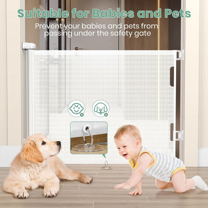 HAMOPY Retractable Baby Gate, 33" Tall, Extends up to 55" Wide, Durable Auto-Lock Baby Gates for Stairs, Mesh Dog Gate and Child Safety Gates for Doorways, Hallways, Indoor, Outdoor(Black)