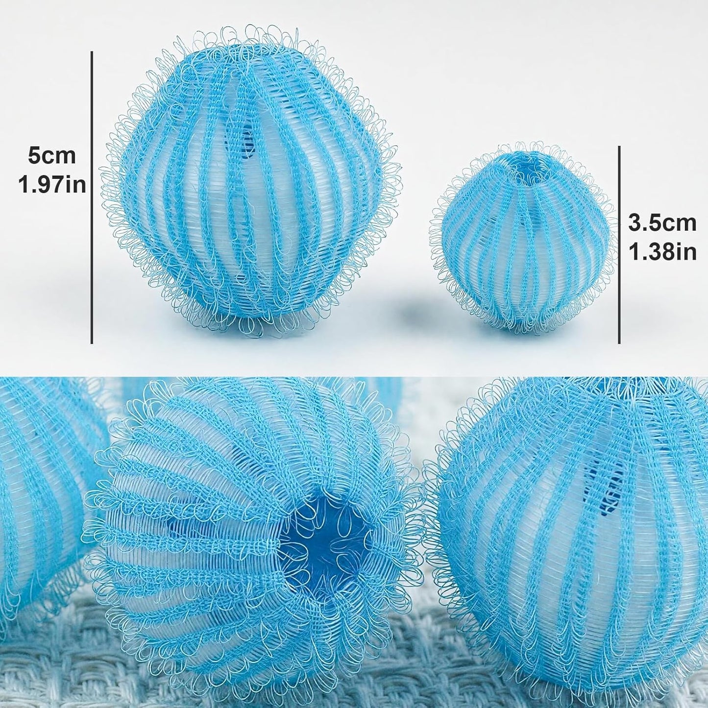 20Pcs Pet Hair Remover for Laundry - 1.4 inch Mini Ball Lint Traps for Washing/Dryer Machine,Effective Cat Dog Laundry Pet Hair Catcher for Clothes,Sheets,Towels,Not Damage Fabric