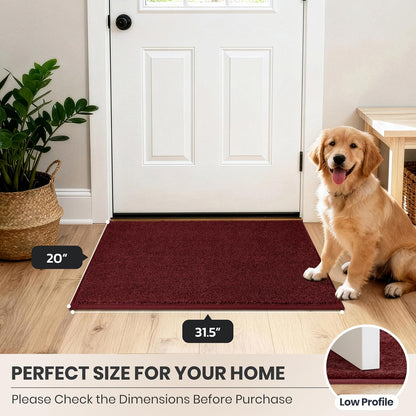 PURRUGS Dirt Trapping Door Mat 20" x 31.5", Non-Slip Machine Washable Entryway Rug, Dog Doormat, Indoor Front Door Mat, Super Absorbent Entry Rug for Muddy Shoes & Paws, Bluish Grey-Black