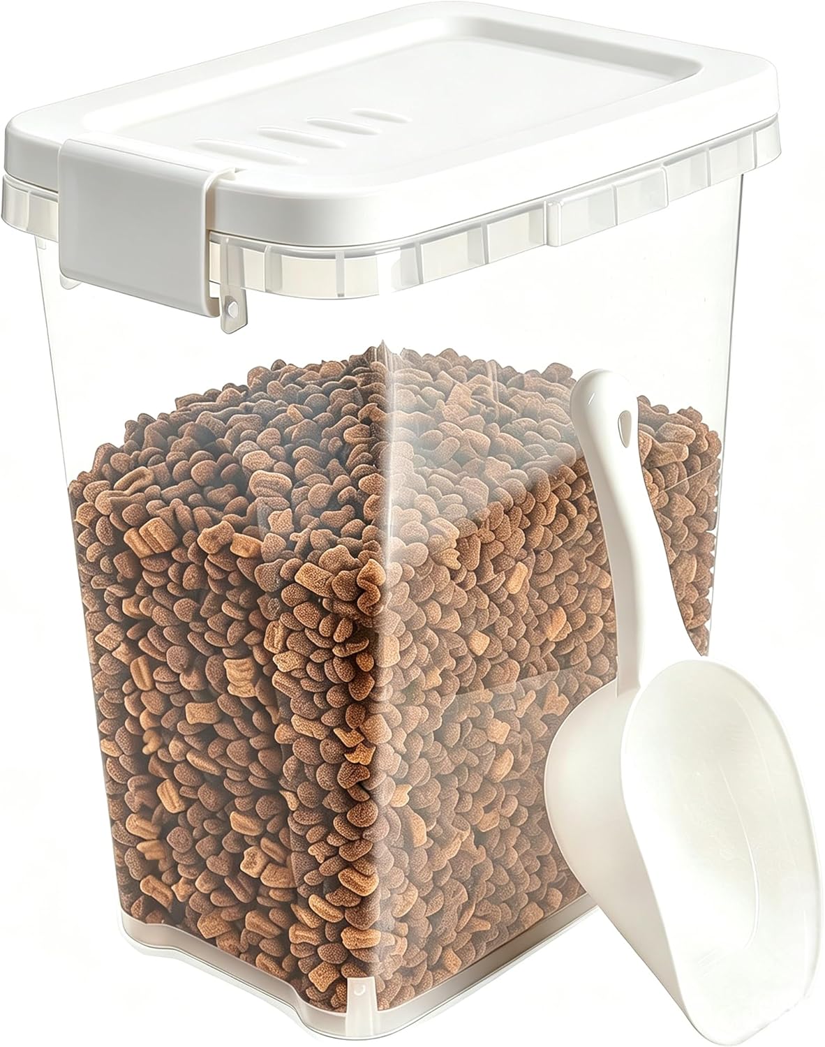 5-10 Lbs Cat Food Storage Container with Scoop - Airtight Dog Food Container - Buckle-Lock Pet Food Container for Dog, Cat, Bird Seed, Chicken, Dry Food Storage Bin Container for Rice, Cereal, Flour