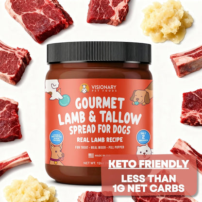 Visionary Pet Foods Beef Meat Spread - Healthy Dog Treat - Alternative to Dog Peanut Butter, Xylitol Free, No Sugar and Filler Free - Use on Lick Mat, Food Mixer, Pill Pockets - 12oz Jar