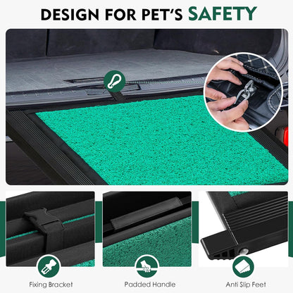 Max Length 71" & Width 20" Dog Car Ramp for Large Dogs Up to 250lbs, Foldable & Non-Slip Surface Ideal for Cars, SUVs, Trucks and Outdoor Steps, Upgraded Lighter Weight, Extra Wide Pet Stairs Ramp