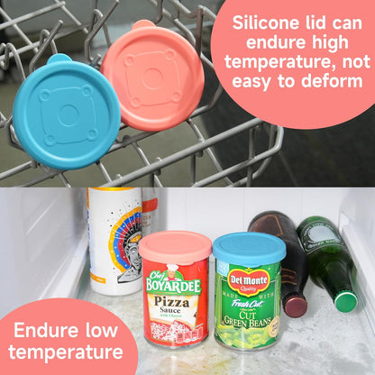 2PCs 3.0-inch Silicone Can Lids for Chef Boyardee | Van Camp's | Goya | Bush's Best | Farmer's Market Can, Can Cover for Canned Goods, Soup Can Cap, Fit Most Standard Size, Dishwasher Safe (Lids ONLY)