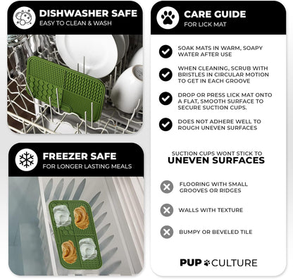 Pup Culture Dog Lick Mat for Dogs, Feeding Pad for Anxious Pets Plus 4 Different Puzzles for Mental Stimulation for Dogs - Supports Mental, Dental, and Digestive Health, Bite Resistant and Heavy Duty