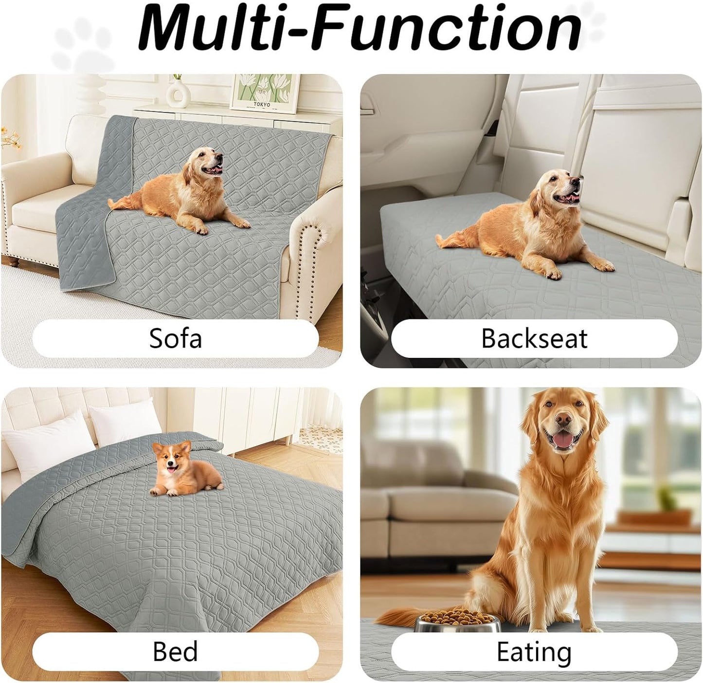 hyha Waterproof Dog Bed Blanket, Soft Pet Blankets, Waterproof Couch Cover for Dogs, Reversible Sofa Covers Washable for Furniture (30x70 Inch, Taupe/Beige)