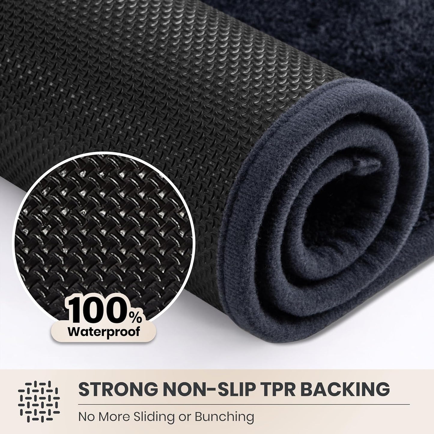 PURRUGS Dirt Trapping Door Mat 20" x 31.5", Non-Slip Machine Washable Entryway Rug, Dog Doormat, Indoor Front Door Mat, Super Absorbent Entry Rug for Muddy Shoes & Paws, Bluish Grey-Black