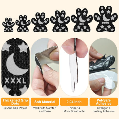 BEAUTYZOO Dog Paw Protector Anti-Slip, Paw Pads for Dogs Traction On Hardwood Floors, Paw Stickers Toe Grips for Hot/Cold Pavement for Senior Dogs, Shoes Boots Socks Replacement, 6 Sets (24 pcs) XXL