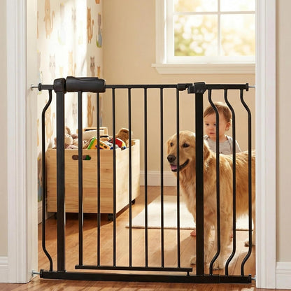 Extra Wide 76.4-81 Inch Large Baby Gates for Stairs, Doorways - No Drilling, Pressure Mounted Pet Gates for Kids & Dogs