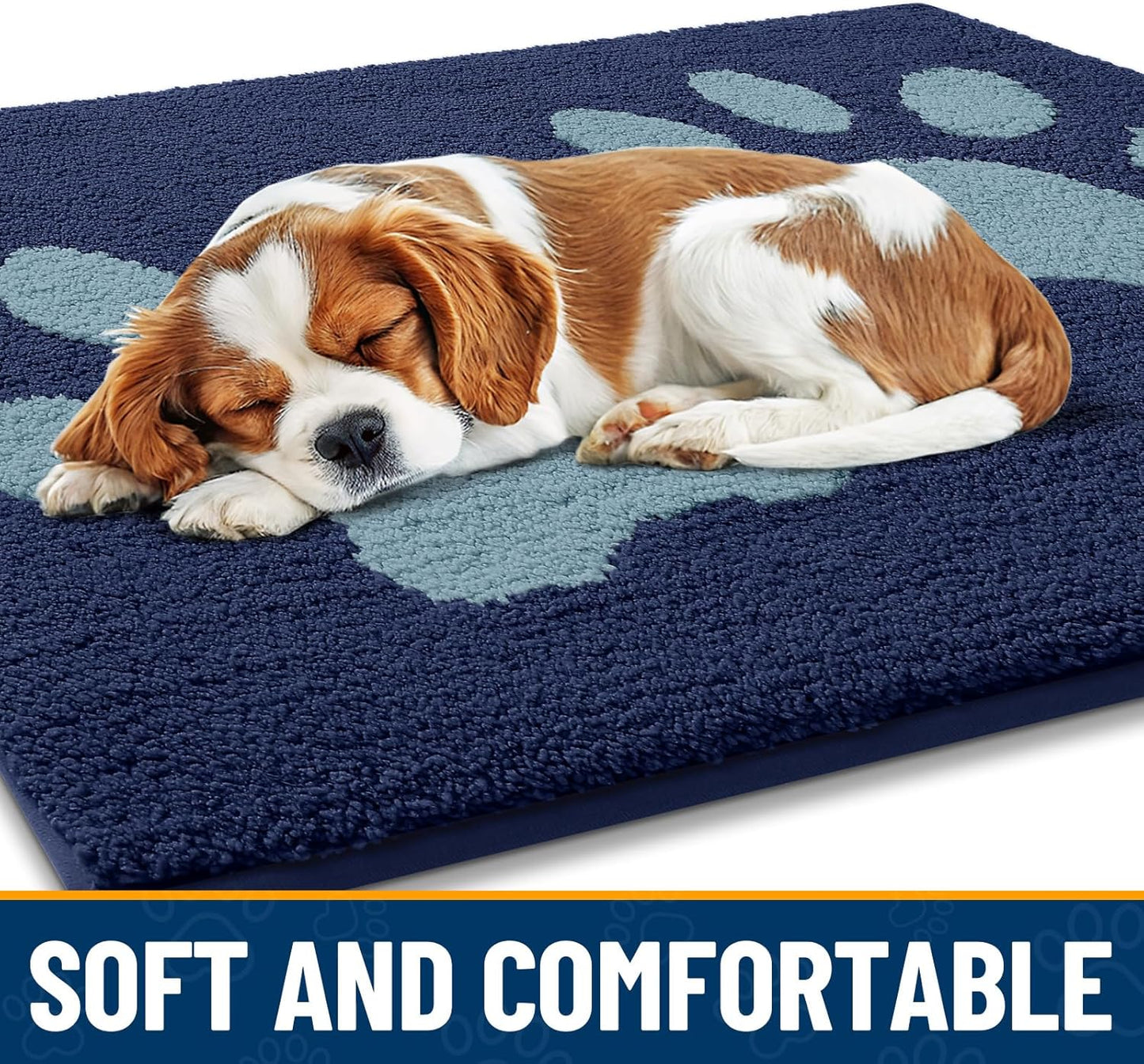 Smiry Dog Door Mat for Muddy Paws, Absorbs Moisture and Dirt, Low-Profile Entryway Mat with Non-Slip Backing, Entry Indoor Outdoor Doormat for Inside Floor (30x20 Inches, Grey, Striped)