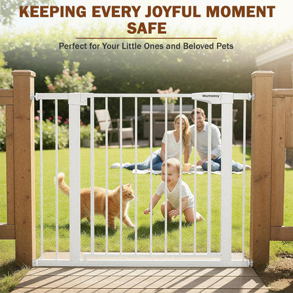 Mumeasy 36" High Extra Tall Dog Gate, 29.6"-40.5" Wide Pressure Mounted Tall Baby Gate for Dog, Auto Close Pet Gate with Door for Stairs,Doorways,House,Black