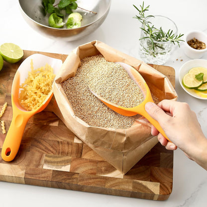 Spring Chef Dog Food Scoop, Contoured Translucent Flexi-Plastic Pet Food Scooper with Soft Grip Handle, Kitchen Magnetic Ice Scoop for Freezer, Ice Machine, Popcorn, Flour, Coffee Bean - Mint