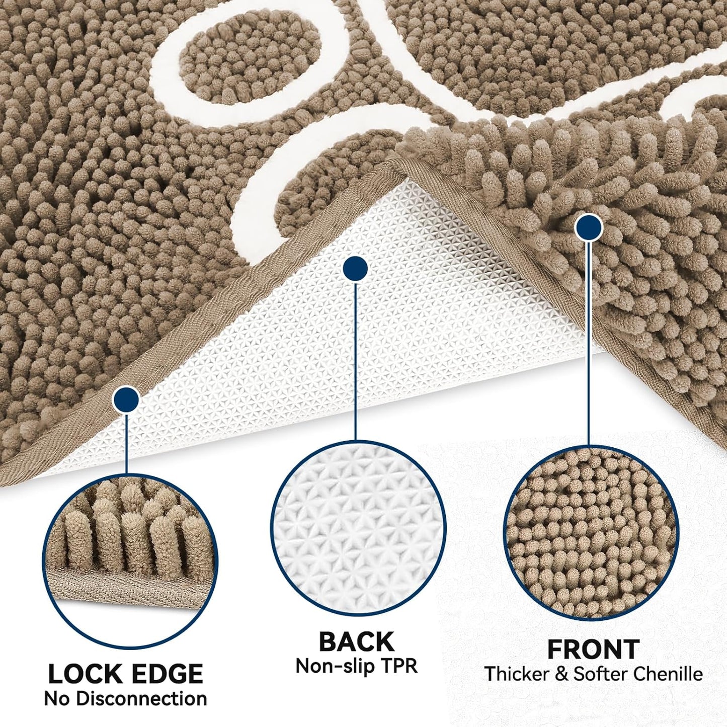 Bcoimo Super Absorbent Dog Door Mat, 30"*20" Anti Slip Mat for Muddy Paws, Pet Rugs for Dirty Paws Washable that Absorbs Moisture and Dirt, for Dog Cage and Pet Resting Carpet