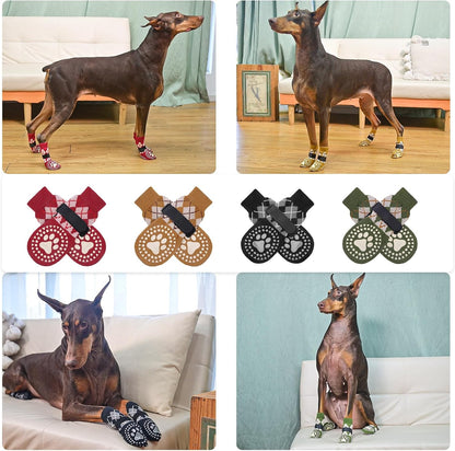 BEAUTYZOO Dog Socks to Prevent Licking Paws -Dog Shoes for Hot Pavement & Hardwood Floors Anti Slip, Traction Control Boots & Paw Protectors with Double Side Grips for Small Medium Large Senior Dogs