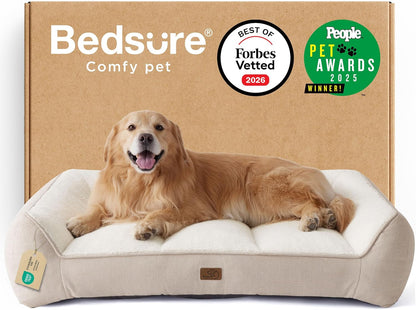 Bedsure SupportMax™ XL Pro Orthopedic Dog Beds Large Sized Dog - Extra Thick Supportive Dogs Couch with Waterproof Washable Cover, Extra Large Comfort Pet Sofa with Sherpa & Nonskid Bottom, Grey, 45"