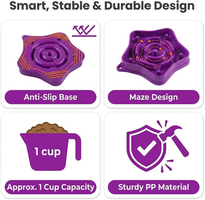 Pet Slow Feeder Bowl for Small Dogs, Puzzle Feeder for Petite Dogs, Anti-Choking, Slow Eating, 350ML Capacity, BPA-Free, Small Size