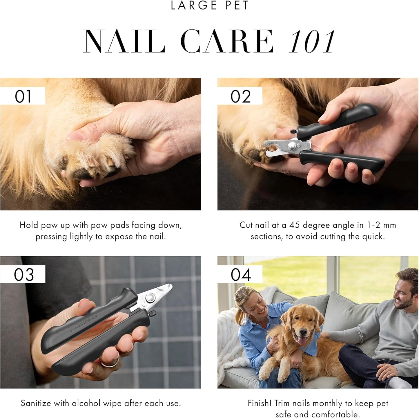Tweezerman Small Nail Clippers for Dogs & Cats, Manual Professional Dog & Cat Nail Trimmer with Ergonomic Handle