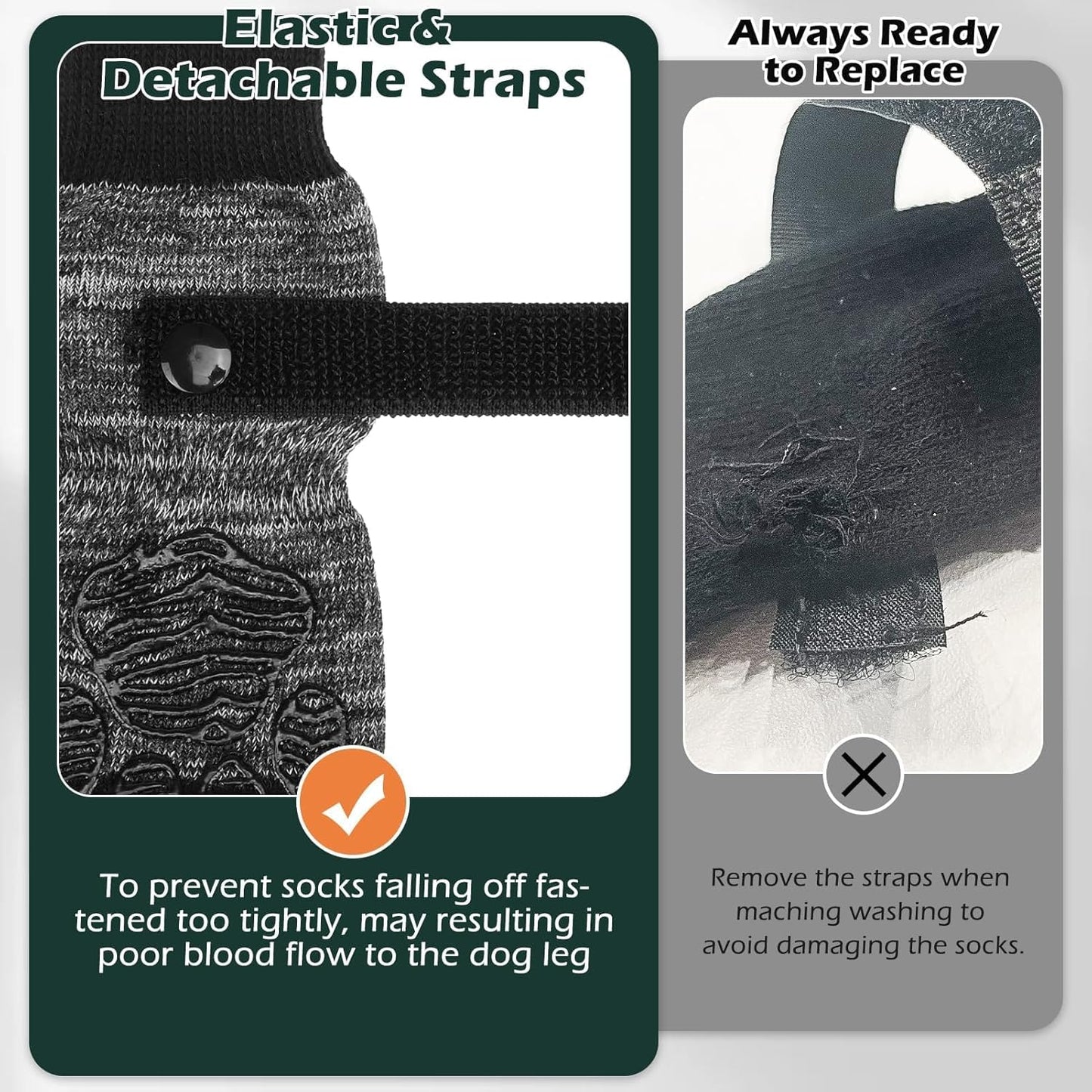 EXPAWLORER Anti Slip Dog Socks to Prevent Licking Paws, Dog Shoes for Hot Pavement Walk, Dog Booties for Hardwood Floors, Dog Boots & Paw Protectors with Grippers for Small Medium Large Senior Dogs M