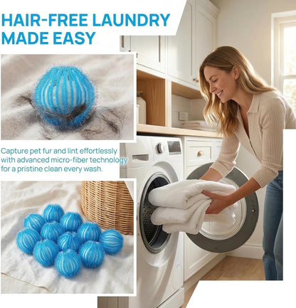 10 Pcs Pet Hair Remover for Laundry, Washing Machine Hair Catcher, Dryer Balls for Clothing Dog Cat Pet Fur Remover (Orange+Blue)