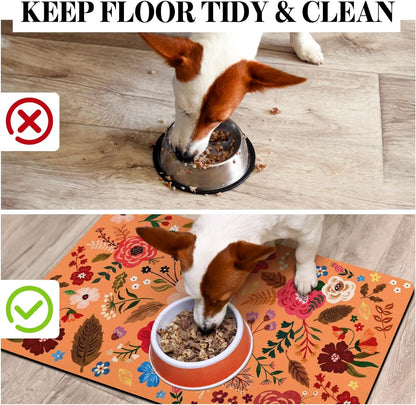 Dog Food Mats for Floors, Absorbent Dog Bowl Mat for Food and Water Dispenser, Quick Dry Cat Food Mat Pet Supplies