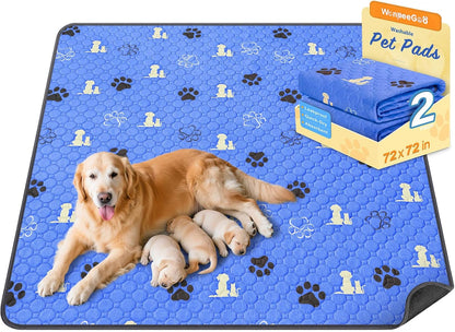 WanpeeGoo Washable Pee Pads for Dogs, 4 Pack Absorbent Reusable Training Dog Pads Pet Puppy Pads, Non-Slip Potty Pads for Whelping, Playpen, Crate, Bed, Grey 18"x24"