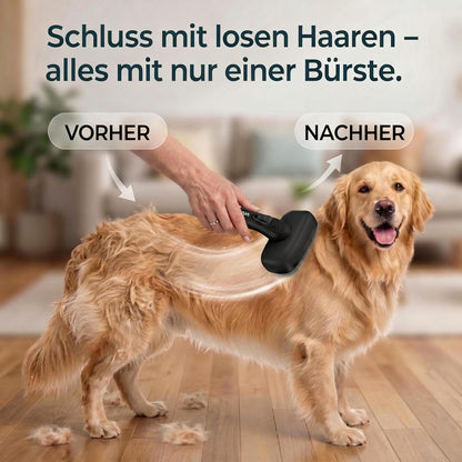 One-Button Self Cleaning Pet Brush for Dogs & Cats, Skin-Friendly Detangling & Shedding Tool for Long and Short Hair, Retractable Grooming Comb, Purple