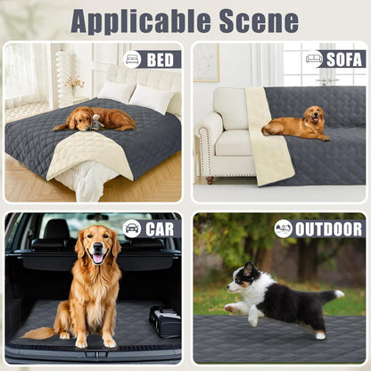 Smiry Waterproof Dog Bed Cover Blanket 30x70, Soft Reversible Pet Blanket, Washable Leakproof Cats Dogs Couch Cover for Sofa, Couch, Furniture, Grey/Dark Grey