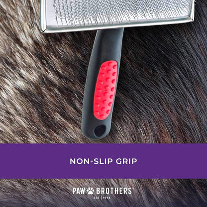 Ryan's Pet Supplies Paw Brothers Flat Slicker Brush for Dogs, Dog Brush for Long Haired Dogs, Professional Grade, Coated Tips, Gentle on Skin, Maximum Coverage, Extra Large
