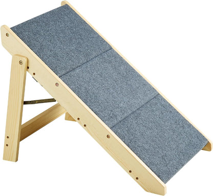 VEVOR Wood Pet Stairs, 2-Step Dog Stairs for Beds, Sofa & Cars, 110lbs Load Capacity, Floded Flat Design, Stable & Sturdy Cat & Dog Step Ladder for Small Medium Large Older Pet Puppy Essentials