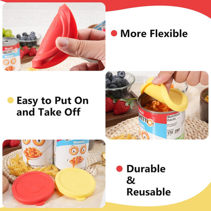 2PCs 3.0-inch Silicone Can Lids for Chef Boyardee | Van Camp's | Goya | Bush's Best | Farmer's Market Can, Can Cover for Canned Goods, Soup Can Cap, Fit Most Standard Size, Dishwasher Safe (Lids ONLY)