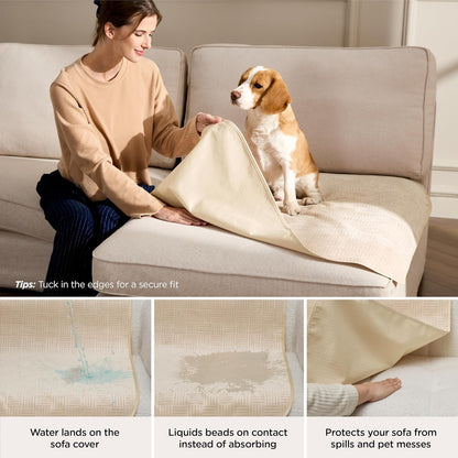 Bedsure Waterproof Couch Cover for Dogs Washable - Waterproof Blanket for Large Dogs Couch Sofa Bed Cozy, Lightweight Furniture Protector for Pet Cat Quick Drying, Ash Grey, 52x82IN