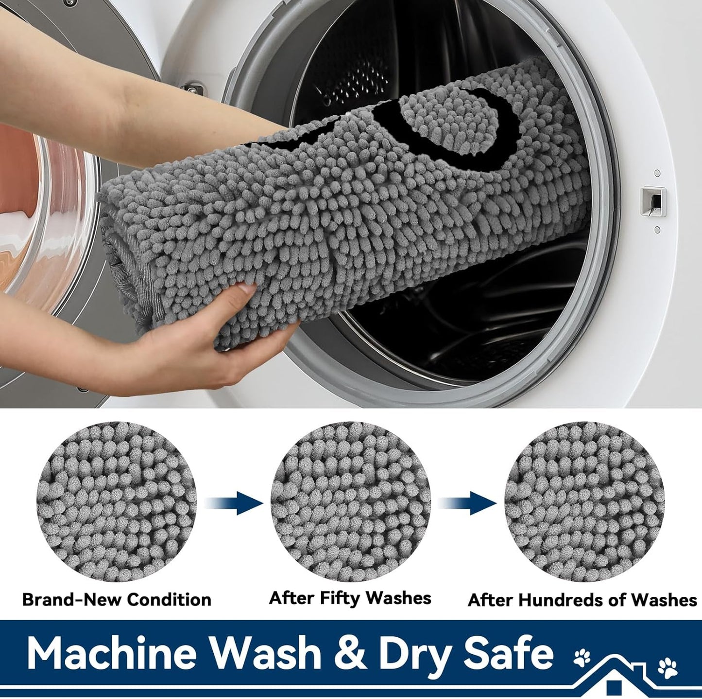 Bcoimo Super Absorbent Dog Door Mat, 30"*20" Anti Slip Mat for Muddy Paws, Pet Rugs for Dirty Paws Washable that Absorbs Moisture and Dirt, for Dog Cage and Pet Resting Carpet