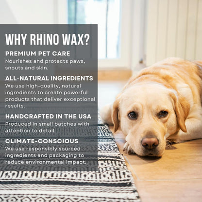 Rhino Wax - Dog Paw Protection for Beaches and Streets (2 Tubes + Cloth) - Summer Care Pack to Protect Your Pupper Against Hot Pavement, Sharp Rocks, Sand, Beach Hazards - Natural Ingredients - USA