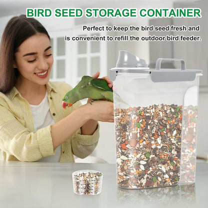 TBMax Dog Food Storage Container 5-7 lbs, Airtight Cat Food Container with Larger Spout & Measuring Cup, Portable Pet Food Storage Dispenser for Small Animal Kibble Storage, Bird Seed Container