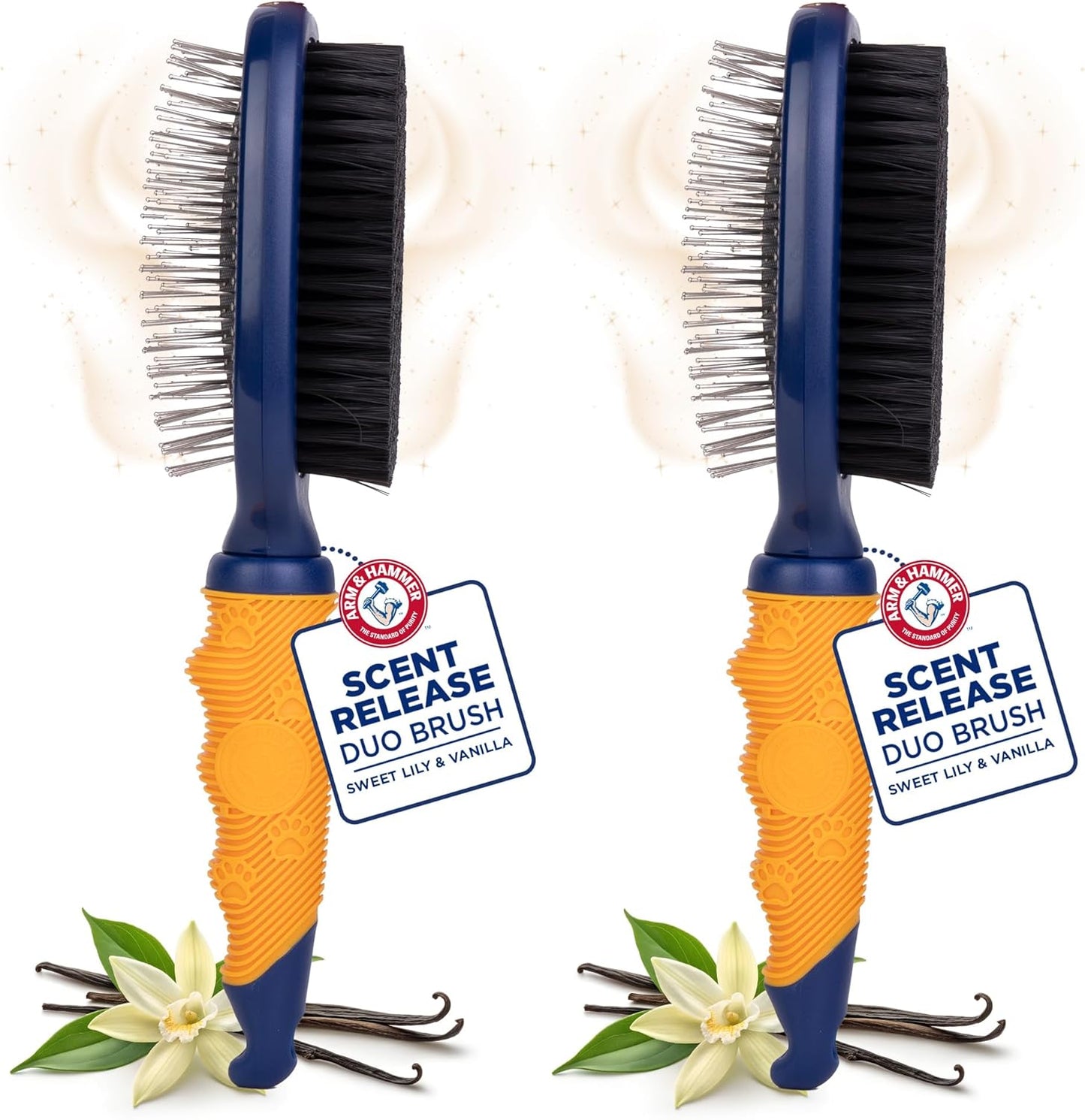 Arm & Hammer Deodorizing Dog Grooming Comb, Fragrance Transfer Technology with Baking Soda, Fine & Standard Teeth for Detangling & Flea Removal, Dematting Tool for Dogs, Sweet Apple & Rose Scent