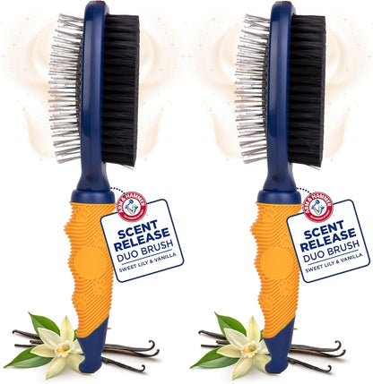 Arm & Hammer Deodorizing Dog Grooming Comb, Fragrance Transfer Technology with Baking Soda, Fine & Standard Teeth for Detangling & Flea Removal, Dematting Tool for Dogs, Sweet Apple & Rose Scent