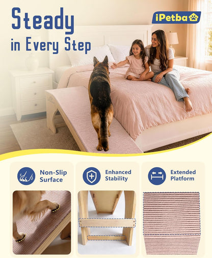 Dog Ramp for Couch - Joint & Spine Support for Small Dogs, 18" Adjustable Height, Anti-Slip & Foldable, Up to 35 lbs
