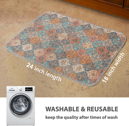 nunubaby Washable Pee Pads for Dogs, Stylish, Non-Slip and Leak-Proof Pee Pads. Reusable Potty Pads for Dogs for Crates and Floors.(Beige/Multi, 24" x48" )