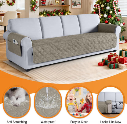 VANSOFY Couch Cover, Waterproof Sofa Covers Washable Slipcover Furniture Protector Couch Seat Covers Non-Slip Couch Cover for Dogs, Pets(Sofa, Dark Gray)