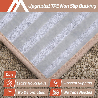 COSY HOMEER Edging Stair Treads Non-Slip Carpet Mat 28inX9in Indoor Stair Runners for Wooden Steps, Edging Stair Rugs for Kids and Dogs, 100% Polyester TPE Backing (7pc, Beige)