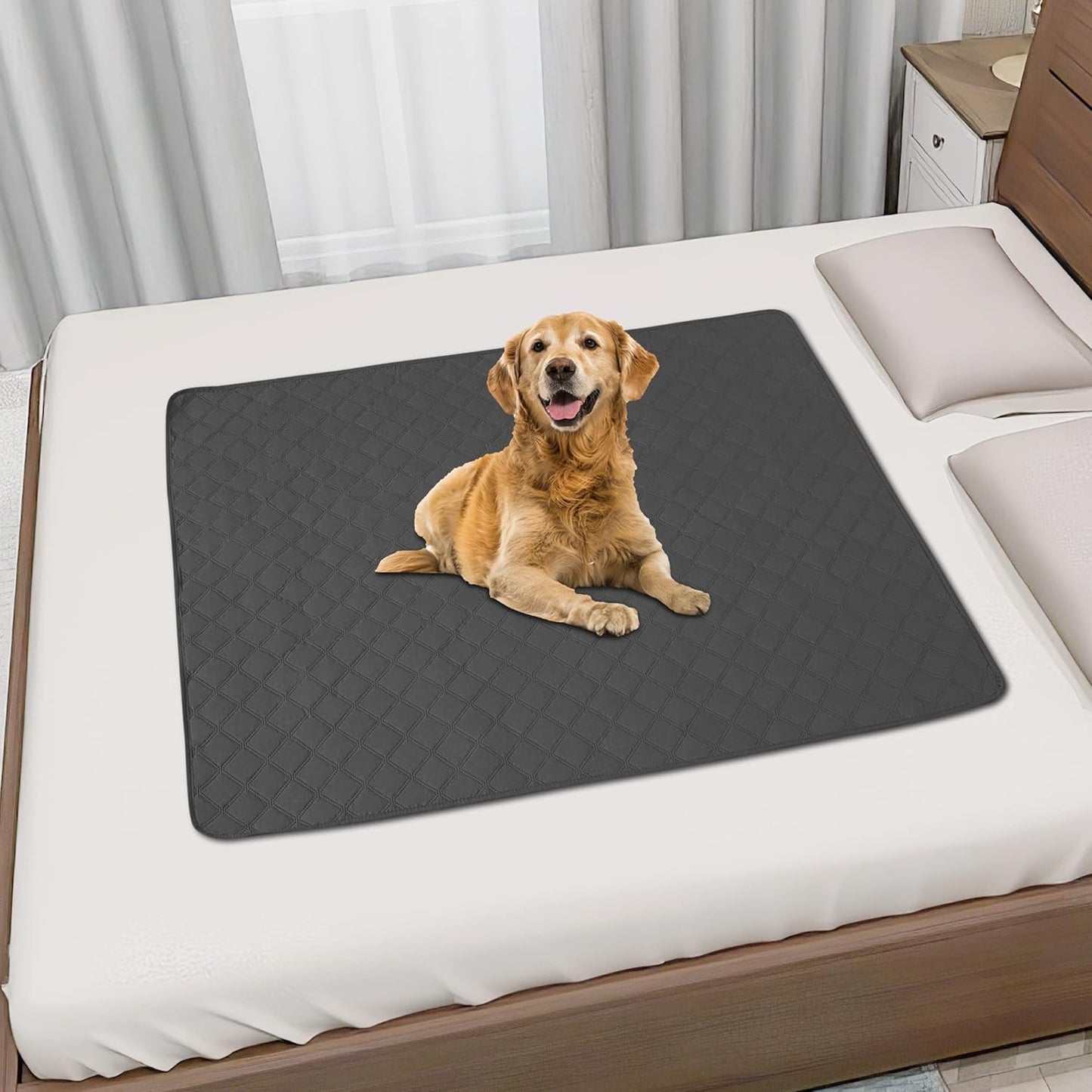 Easy-Going 100% Waterproof Dog Bed Cover, Non-Slip Pet Blanket for Furniture, Washable Couch Cover, Repleasement Sofa Cover (68x82 in,Gray)