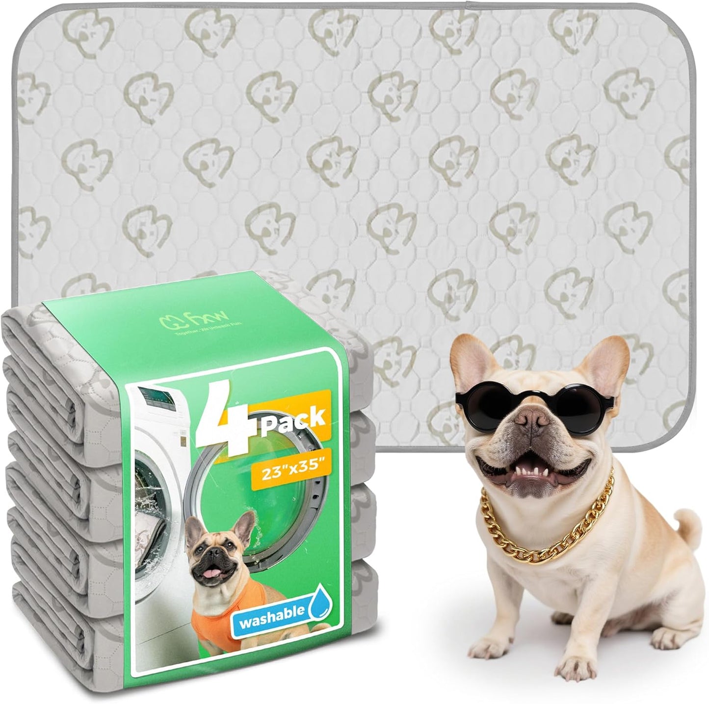 FXW Washable Pee Pads for Dogs, Puppy Pads with Super Absorbent, Specifically Designed for FXW Rollick/Homeplus 24inch 6 Panels Dog Playpen, 39" x 63" Rectangle, Khaki, 1 Pack