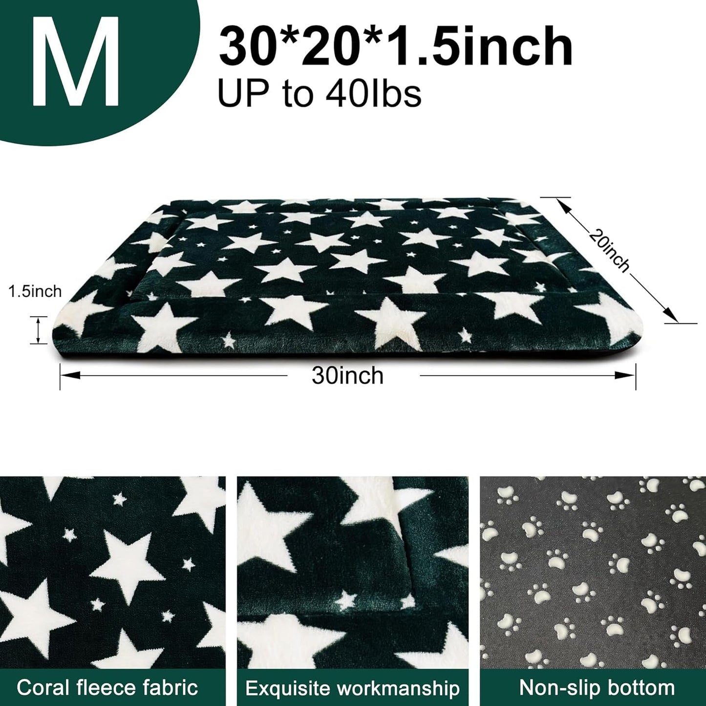 Dog Bed Mat – Soft & Comfortable Dog Kennel Pad for Crate – Durable Crate Bed & Mat for Dogs & Cats – Ideal for Crate, Kennel, and Home Use