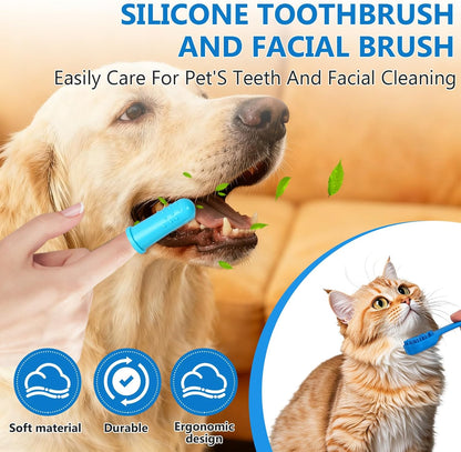 nooepc 6PCS Dog Washing Gloves Pet Grooming Gloves Dog Bath Supplies Dog Bath Brush Silicone Gloves for Dogs and Cats Bathing Dog Comb Dog Toothbrush