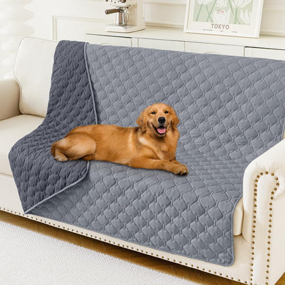 Smiry Waterproof Dog Bed Cover Blanket 30x70, Soft Reversible Pet Blanket, Washable Leakproof Cats Dogs Couch Cover for Sofa, Couch, Furniture, Grey/Dark Grey