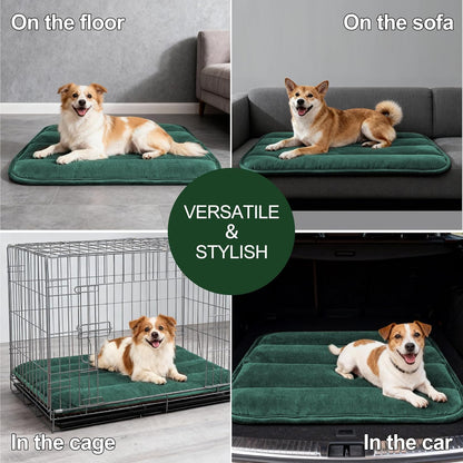 Dog Bed Mat, Reversible Crate Pad & Cute Dog Bed - Machine Washable Kennel Mat with Ultra Soft for Small Dogs (Cool/Warm), 24" x 18", Grey&Star