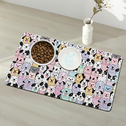 Pet Feeding Mat for Floors Waterproof Dog Mat for Food and Water Absorbent Quick Dry Non Slip mat for Cat Bowls